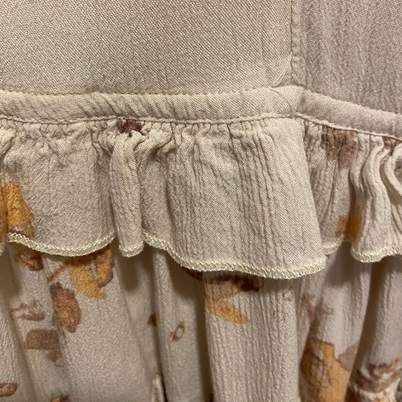 Free People Small Floral Ruched Layered Flowy Long Sleeve Blouse Top - Picture 10 of 15